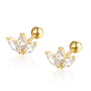 Wholesale S925 Sterling Silver Water Drop Petals Flower Zircon Earrings For Women