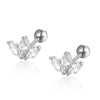 Wholesale S925 Sterling Silver Water Drop Petals Flower Zircon Earrings For Women