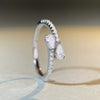 Wholesale S925 Sterling Silver Water Drop Ring Women's Fashion Simple Highgrade Design