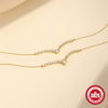 Wholesale S925 Sterling Silver Water Drop Shaped Zircon Necklace With Geometric Pattern And Electroplating For Women