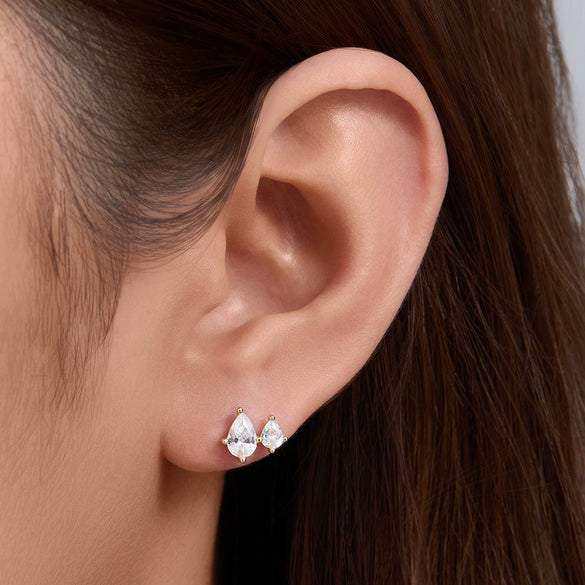 Wholesale S925 Sterling Silver Water Drop Zircon Diamond Inlaid Earrings For Women