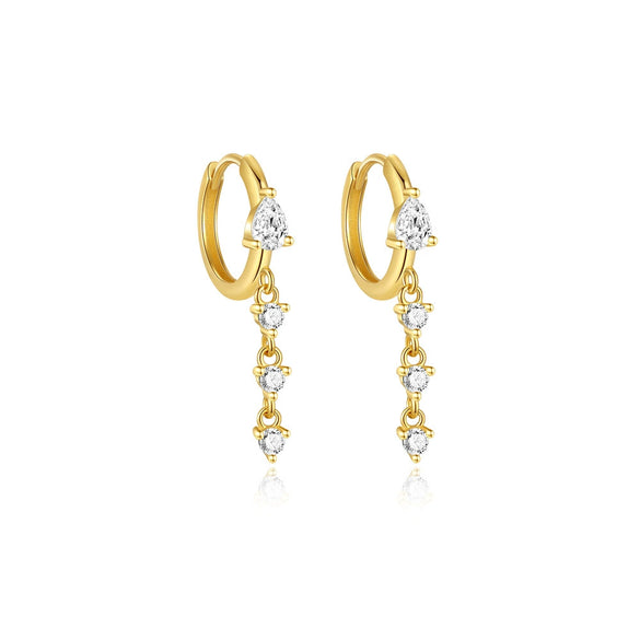 Wholesale S925 Sterling Silver Water Drop Zircon Ear Buckle French Earrings For Women With Electroplating Treatment