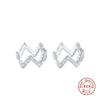 Wholesale S925 Sterling Silver Wave Ear Clip Earrings With Simple Diamond Inlay Light Luxury Geometric Style Electroplating For Women