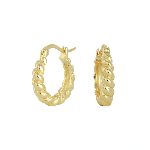 Wholesale S925 Sterling Silver Wave Pattern Twist Half Circle C Shaped Ear Buckle Earrings With Electroplating For Women