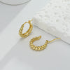 Wholesale S925 Sterling Silver Wave Pattern Twist Half Circle C Shaped Ear Buckle Earrings With Electroplating For Women