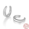 Wholesale S925 Sterling Silver Wide Face Ear Clip Geometric Glossy Earrings With Electroplating For Women