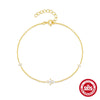 Wholesale S925 Sterling Silver Women's Bracelet With Horse Eye Zircon Inlaid Geometric Design Electroplated And Real Gold Plated
