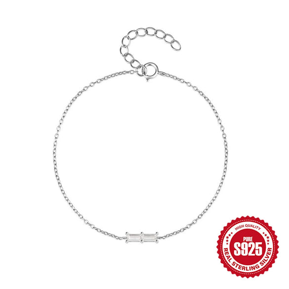 Wholesale S925 Sterling Silver Women's Bracelet With Micro Zircon Inlay Geometric Style Electroplated Hand Jewelry