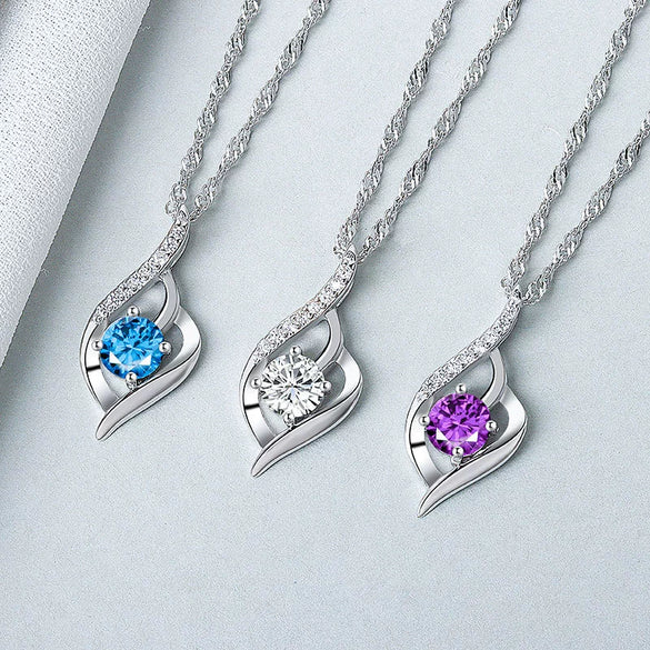 Wholesale S925 Sterling Silver Women's Clavicle Chain Pendant Necklace With Electroplating Treatment