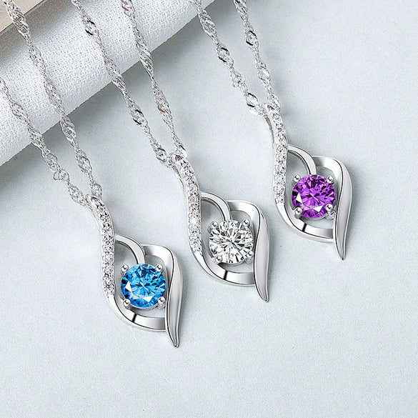 Wholesale S925 Sterling Silver Women's Clavicle Chain Pendant Necklace With Electroplating Treatment