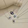Wholesale S925 Sterling Silver Women's Clavicle Chain With Blue Eyes And Devil's Eye Design Electroplated