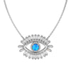 Wholesale S925 Sterling Silver Women's Clavicle Chain With Blue Eyes And Devil's Eye Design Electroplated