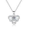Wholesale S925 Sterling Silver Women's Clavicle Necklace Bow Personality Pendant