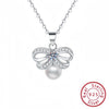 Wholesale S925 Sterling Silver Women's Clavicle Necklace Bow Personality Pendant