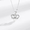 Wholesale S925 Sterling Silver Women's Clavicle Necklace Bow Personality Pendant