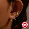 Wholesale S925 Sterling Silver Women's Daily Elegant Matching Earrings Set With Geometric Design And Electroplating