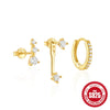 Wholesale S925 Sterling Silver Women's Daily Elegant Matching Earrings Set With Geometric Design And Electroplating