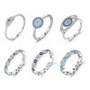 Wholesale S925 Sterling Silver Women's Devil's Eye Ring With Dropping Glue Treatment
