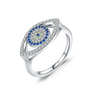 Wholesale S925 Sterling Silver Women's Devil's Eye Ring With Dropping Glue Treatment