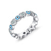 Wholesale S925 Sterling Silver Women's Devil's Eye Ring With Dropping Glue Treatment