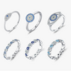 Wholesale S925 Sterling Silver Women's Devil's Eye Ring With Dropping Glue Treatment