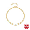 Wholesale S925 Sterling Silver Women's Double Diamond Bracelet With Geometric Design And Electroplating Process For Daily Wear