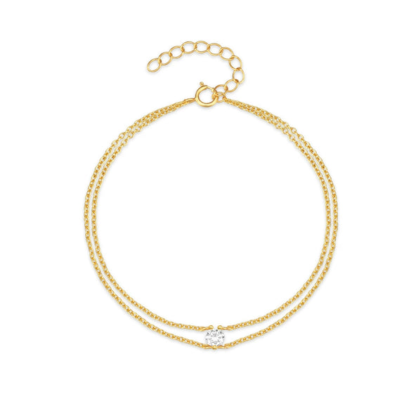 Wholesale S925 Sterling Silver Women's Double Diamond Bracelet With Geometric Design And Electroplating Process For Daily Wear