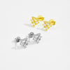 Wholesale S925 Sterling Silver Women's Earrings With Irregular Geometric Design And Diamond Treatment Platinum Or 18K Gold Electroplating