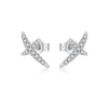 Wholesale S925 Sterling Silver Women's Earrings With Irregular Geometric Design And Diamond Treatment Platinum Or 18K Gold Electroplating