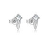 Wholesale S925 Sterling Silver Women's Earrings With Irregular Geometric Design And Diamond Treatment Platinum Or 18K Gold Electroplating