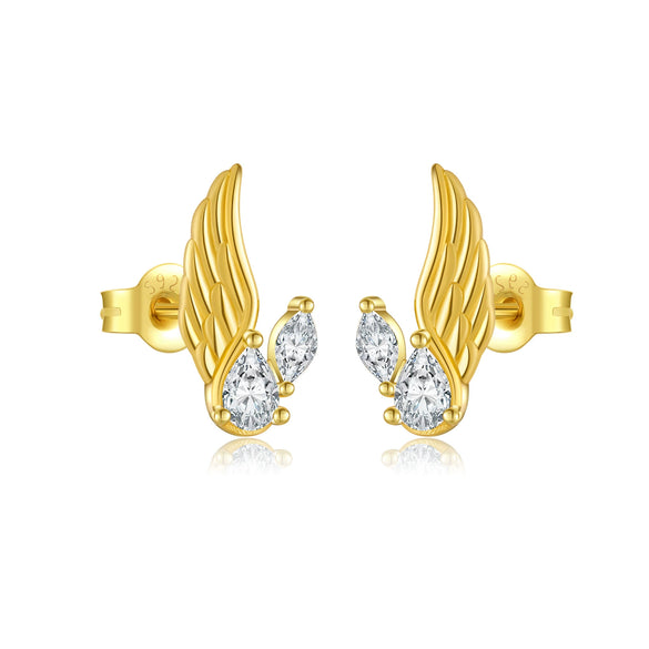 Wholesale S925 Sterling Silver Women's Earrings With Irregular Geometric Design And Diamond Treatment Platinum Or 18K Gold Electroplating