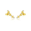 Wholesale S925 Sterling Silver Women's Earrings With Irregular Geometric Design And Diamond Treatment Platinum Or 18K Gold Electroplating