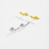 Wholesale S925 Sterling Silver Women's Earrings With Irregular Geometric Design And Diamond Treatment Platinum Or 18K Gold Electroplating