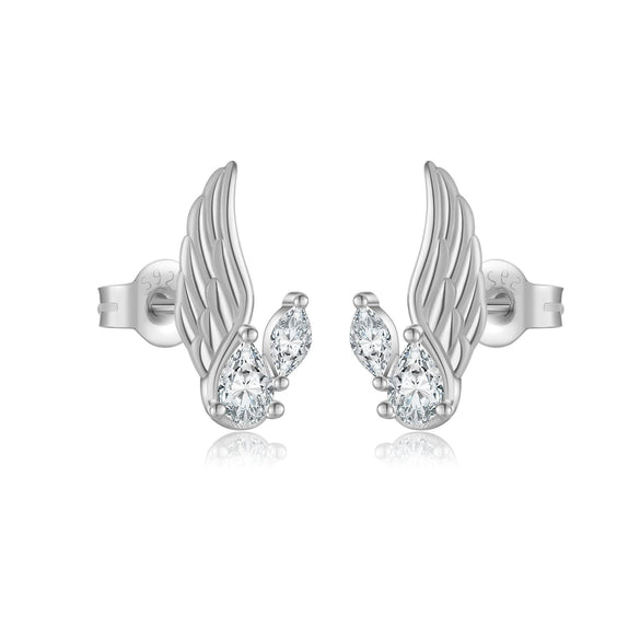 Wholesale S925 Sterling Silver Women's Earrings With Irregular Geometric Design And Diamond Treatment Platinum Or 18K Gold Electroplating