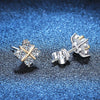 Wholesale S925 Sterling Silver Women's Earrings With Moissanite Cross Shape Light Luxury Style Electroplating Treatment Crown Pattern