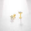 Wholesale S925 Sterling Silver Women's Earrings With Small Five Pointed Star And Flower Patterns Electroplated Simple And Fresh Style For Students