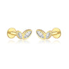 Wholesale S925 Sterling Silver Women's Earrings With Small Five Pointed Star And Flower Patterns Electroplated Simple And Fresh Style For Students