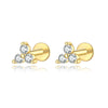 Wholesale S925 Sterling Silver Women's Earrings With Small Five Pointed Star And Flower Patterns Electroplated Simple And Fresh Style For Students