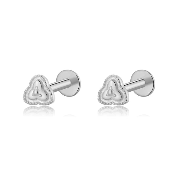 Wholesale S925 Sterling Silver Women's Earrings With Small Five Pointed Star And Flower Patterns Electroplated Simple And Fresh Style For Students