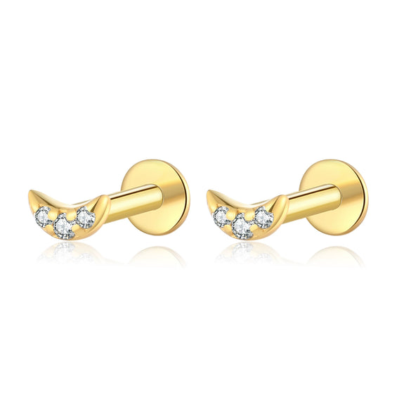 Wholesale S925 Sterling Silver Women's Earrings With Small Five Pointed Star And Flower Patterns Electroplated Simple And Fresh Style For Students
