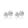 Wholesale S925 Sterling Silver Women's Earrings With Small Five Pointed Star And Flower Patterns Electroplated Simple And Fresh Style For Students