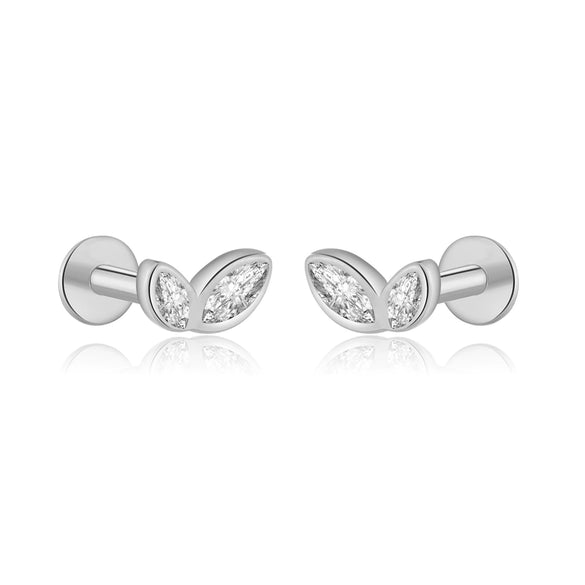 Wholesale S925 Sterling Silver Women's Earrings With Small Five Pointed Star And Flower Patterns Electroplated Simple And Fresh Style For Students