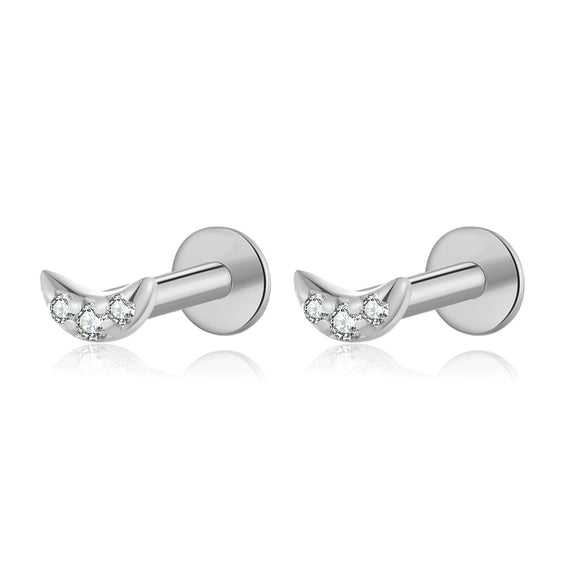 Wholesale S925 Sterling Silver Women's Earrings With Small Five Pointed Star And Flower Patterns Electroplated Simple And Fresh Style For Students