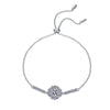 Wholesale S925 Sterling Silver Women's Elegant Adjustable Bracelet With Sunflower Pattern And Seiko Treatment