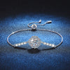 Wholesale S925 Sterling Silver Women's Elegant Adjustable Bracelet With Sunflower Pattern And Seiko Treatment