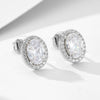 Wholesale S925 Sterling Silver Women's Fashionable Luxury Geometric Oval Stud Earrings Set With Diamonds