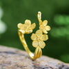 Wholesale S925 Sterling Silver Women's Fresh Pastoral Style Handmade Jewelry Suit With Forget Me Not Flower Pattern And Electroplating Treatment