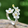 Wholesale S925 Sterling Silver Women's Fresh Pastoral Style Handmade Jewelry Suit With Forget Me Not Flower Pattern And Electroplating Treatment
