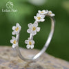 Wholesale S925 Sterling Silver Women's Fresh Pastoral Style Handmade Jewelry Suit With Forget Me Not Flower Pattern And Electroplating Treatment