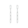 Wholesale S925 Sterling Silver Women's Geometric Simple Long Tassel Chain Stud Earrings With Electroplating